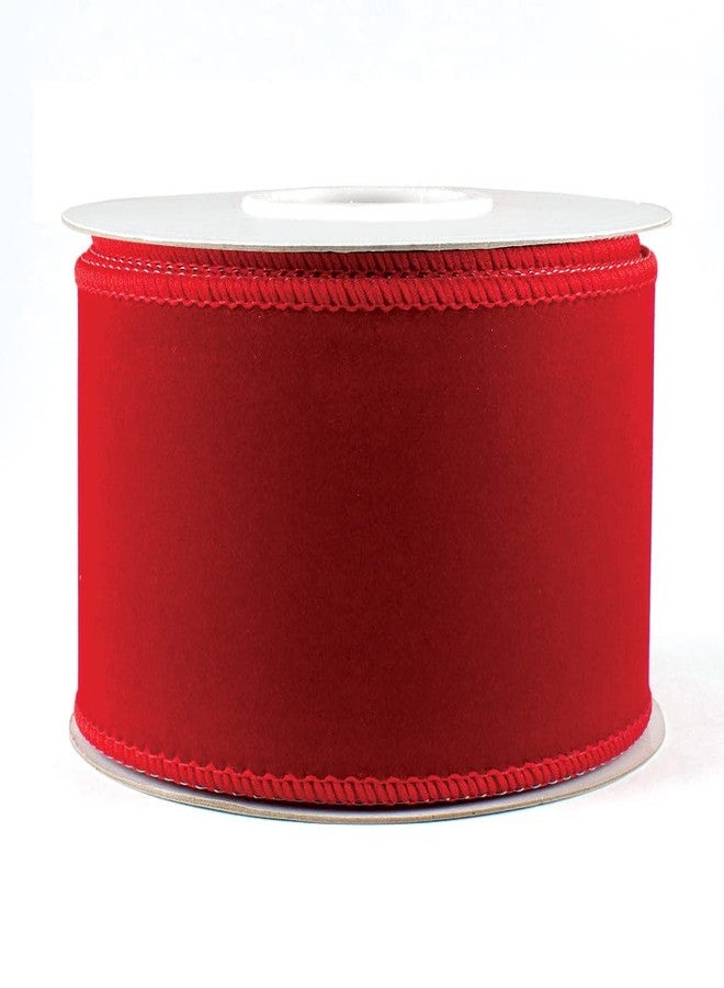 OLYPHAN Red Velvet Ribbon Wired Christmas Ribbons 2.5 Inch Wide Wired-Edge Trim - Floral & Gift Wrapping Bow, Indoor Outdoor Christmas Tree Bows/Winter Wedding Ribbons Xmas Trees Crafts & Gifts 20YD - Image 3